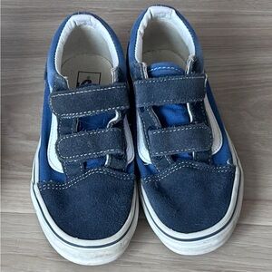 Sz 1 Vans Kids Blue and White Sneakers